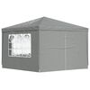 vidaXL Tenda de Festa 300 x 300 x 255 cm Cinzento-claro PE e A&ccedil;o
