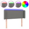 vidaXL Cabeceira cama c/ luzes LED tecido 103x16x78/88cm cinza-escuro