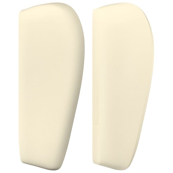 vidaXL Cabeceira de cama c/ abas couro artificial 93x23x78/88 cm creme