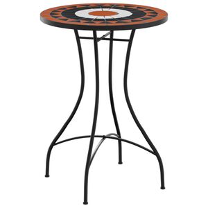 vidaXL Mesa de bistr&ocirc; em mosaico &Oslash;50x70 cm cer&acirc;mica terracota e preto