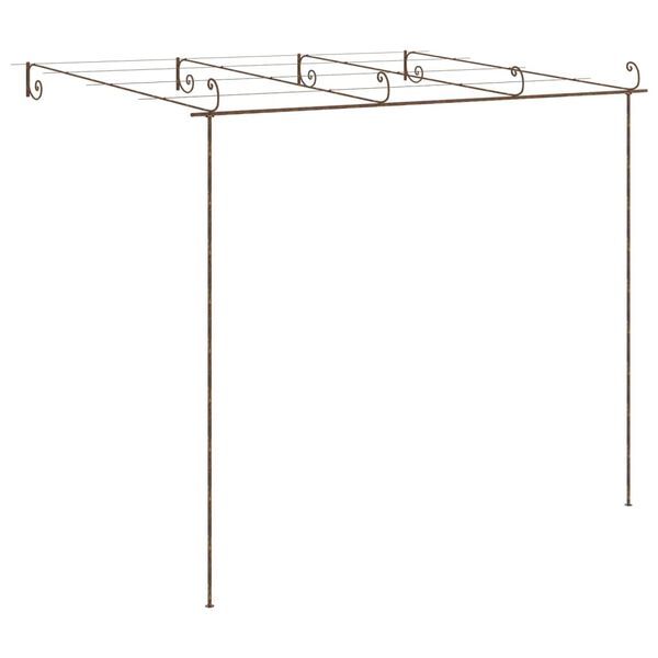 vidaXL P&eacute;rgola de jardim 4x3x2,5 m ferro castanho antigo