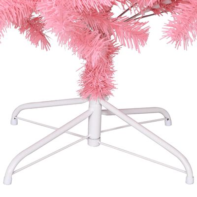 vidaXL Árvore de Natal artificial com suporte 210 cm PVC rosa