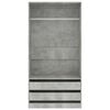 vidaXL Roupeiro 100x50x200 cm derivados de madeira cinzento cimento