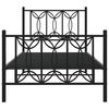 vidaXL Estrutura de cama com cabeceira e p&eacute;s 90x200 cm metal preto