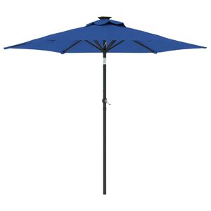 vidaXL Guarda-sol de jardim com poste de a&ccedil;o 225x225x212 cm azul-ciano