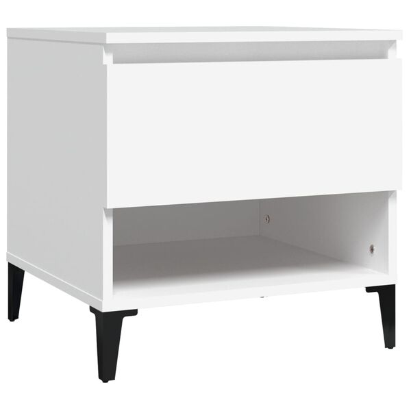 vidaXL Mesa de apoio 50x46x50 derivados de madeira branco