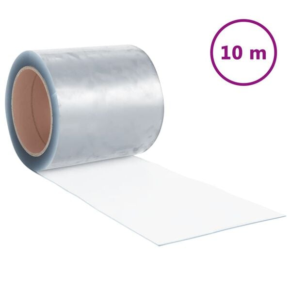vidaXL Cortina de porta 200 mm x 1,6 mm 10 m PVC transparente