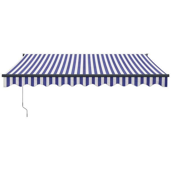 vidaXL Toldo retr&aacute;til autom&aacute;tico 3x2,5 m azul e branco
