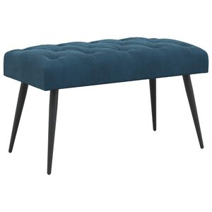 vidaXL Banco com bot&otilde;es estofados Azul 80 x 40 x 46 cm Veludo