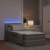 vidaXL Cama com arruma&ccedil;&atilde;o e LED Cinzento-claro 90 x 190 cm tecido