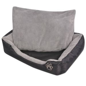 vidaXL Cama para c&atilde;es com almofada acolchoada tamanho S preto