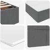vidaXL Cama com arruma&ccedil;&atilde;o e colch&atilde;o Cinza Escuro 160 x 200 cm