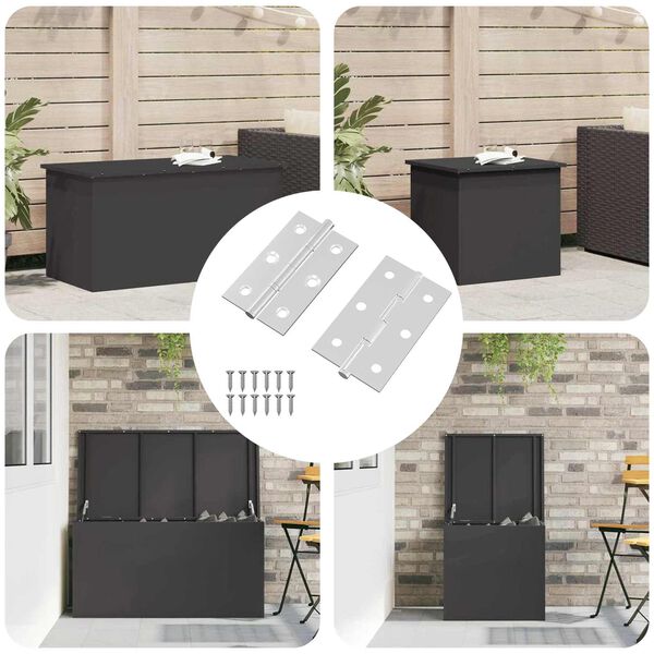 vidaXL Dobradi&ccedil;a Liso 2 pcs Prateado 58 x 35 x 1 mm A&ccedil;o