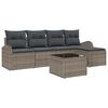 vidaXL Conjunto de Sof&aacute; de Jardim 6 unid. Cinzeto vime PE