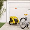 vidaXL Reboque bicicleta p/ animais tecido oxford/ferro amarelo