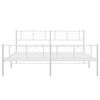 vidaXL Estrutura de cama com cabeceira e p&eacute;s 183x213 cm metal branco