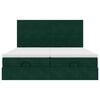 vidaXL Estrutura de cama otomana com colch&atilde;o verde escuro veludo