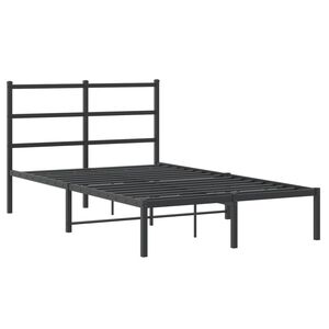 vidaXL Estrutura de cama com cabeceira 120x190 cm metal preto