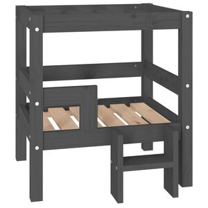 vidaXL Cama para c&atilde;es 55,5x53,5x60 cm madeira de pinho maci&ccedil;a cinza