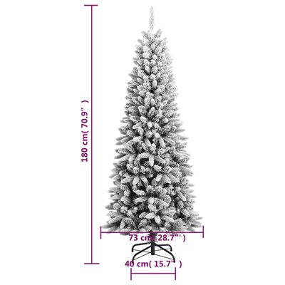vidaXL Árvore de Natal artificial com neve PVC & PE 180 cm