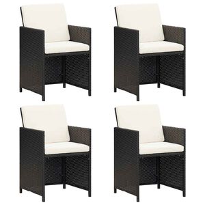 vidaXL Cadeiras de jardim 4 pcs vime PE preto