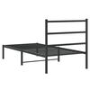 vidaXL Estrutura de cama com cabeceira 90x200 cm metal preto