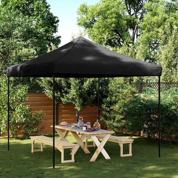 vidaXL Tenda para festas pop-up dobr&aacute;vel 292x292x315 cm preto