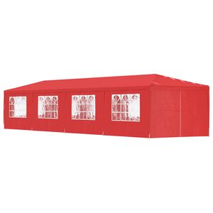 vidaXL Tenda de Festa 1200 x 300 x 255 cm Vermelho PE e A&ccedil;o