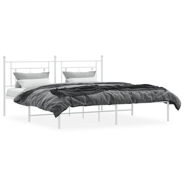 vidaXL Estrutura de cama com cabeceira 183x213 cm metal branco