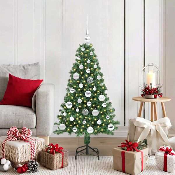 vidaXL &Aacute;rvore de Natal Artificial Verde 120 cm PVC, A&ccedil;o e Pl&aacute;stico