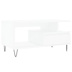 vidaXL Mesa de centro 90x49x45 cm derivados de madeira branco