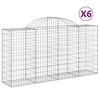 vidaXL Cestos gabi&atilde;o arqueados 6pcs 200x50x100/120cm ferro galvanizado