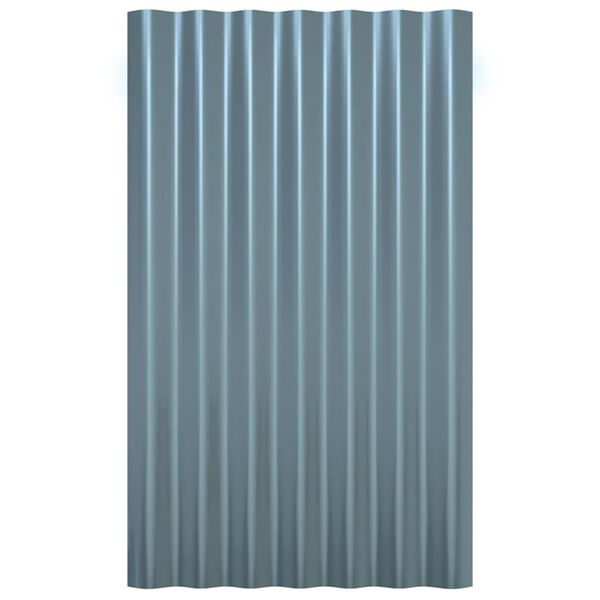 vidaXL Painéis de telhado 12 pcs 60x36 cm aço galvanizado cinzento