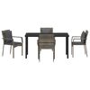vidaXL Conjunto de Jantar para Jardim 5 pcs Cinzeto vime PE