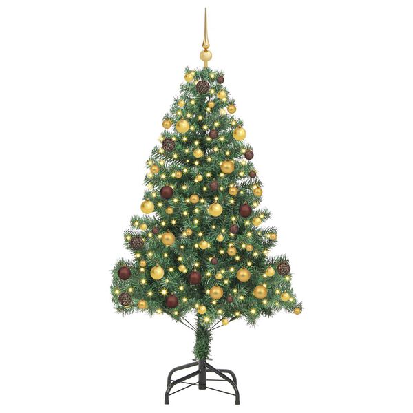 vidaXL &Aacute;rvore de Natal com 300 LEDs com suporte Verde 180 cm PVC
