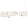 vidaXL 4 pcs conjunto sof&aacute;s c/ almofad&otilde;es couro artificial cor creme