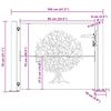 vidaXL Port&atilde;o de jardim 100x75 cm em a&ccedil;o corten com design de &aacute;rvore