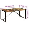 vidaXL Mesa de jantar 180x90x75 cm madeira recuperada maciça