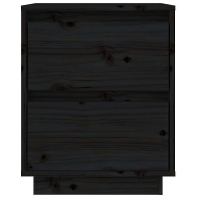 vidaXL Mesa de cabeceira 40x35x50 cm madeira de pinho maciça preto