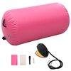 vidaXL Rolo de gin&aacute;stica/yoga insufl&aacute;vel com bomba 120x75 cm PVC rosa