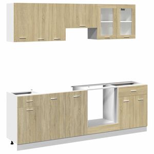 vidaXL Conjunto m&oacute;veis de cozinha &ldquo;Lyon&rdquo; 8 pcs carvalho sonoma