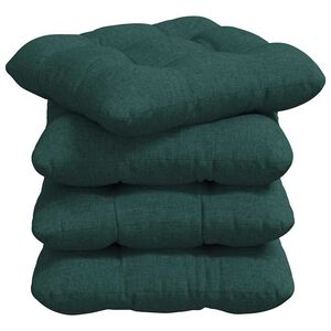 vidaXL Almofadas de Assento 4 pcs Verde Escuro 40 x 40 x 12 cm tecido