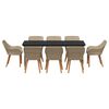 vidaXL Conjunto de Jantar para Jardim com almofada 9 pcs Bege vime PE