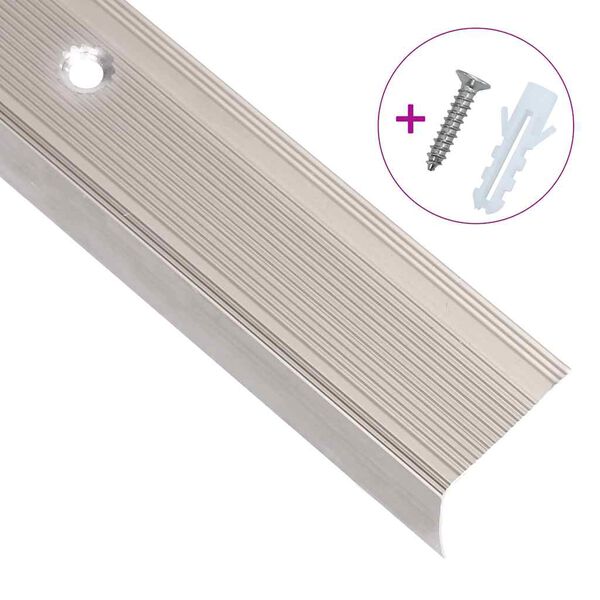vidaXL Perfil p/ escada em forma de L 5 pcs alumínio 100 cm champanhe