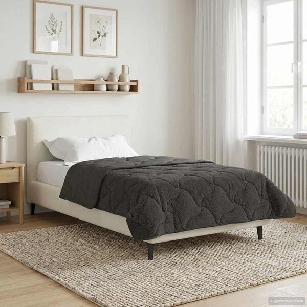 vidaXL Duvet de Ano Inteiro Colchonete Antracite 155 x 220 cm