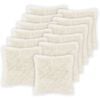 vidaXL Almofada com travesseiro HEERLEN 12 unid. Branco Fleece PV
