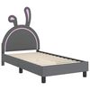 vidaXL Estrutura de Cama Infantil com Cabeceira Cinzento-claro PU