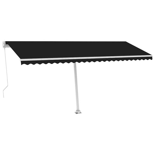 vidaXL Toldo retr&aacute;til manual com LED 500x300 cm antracite