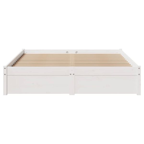 vidaXL Cama sem colchão 120x200 cm madeira de pinho maciça branco