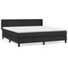 vidaXL Cama com molas/colch&atilde;o 160x200 cm couro artificial preto